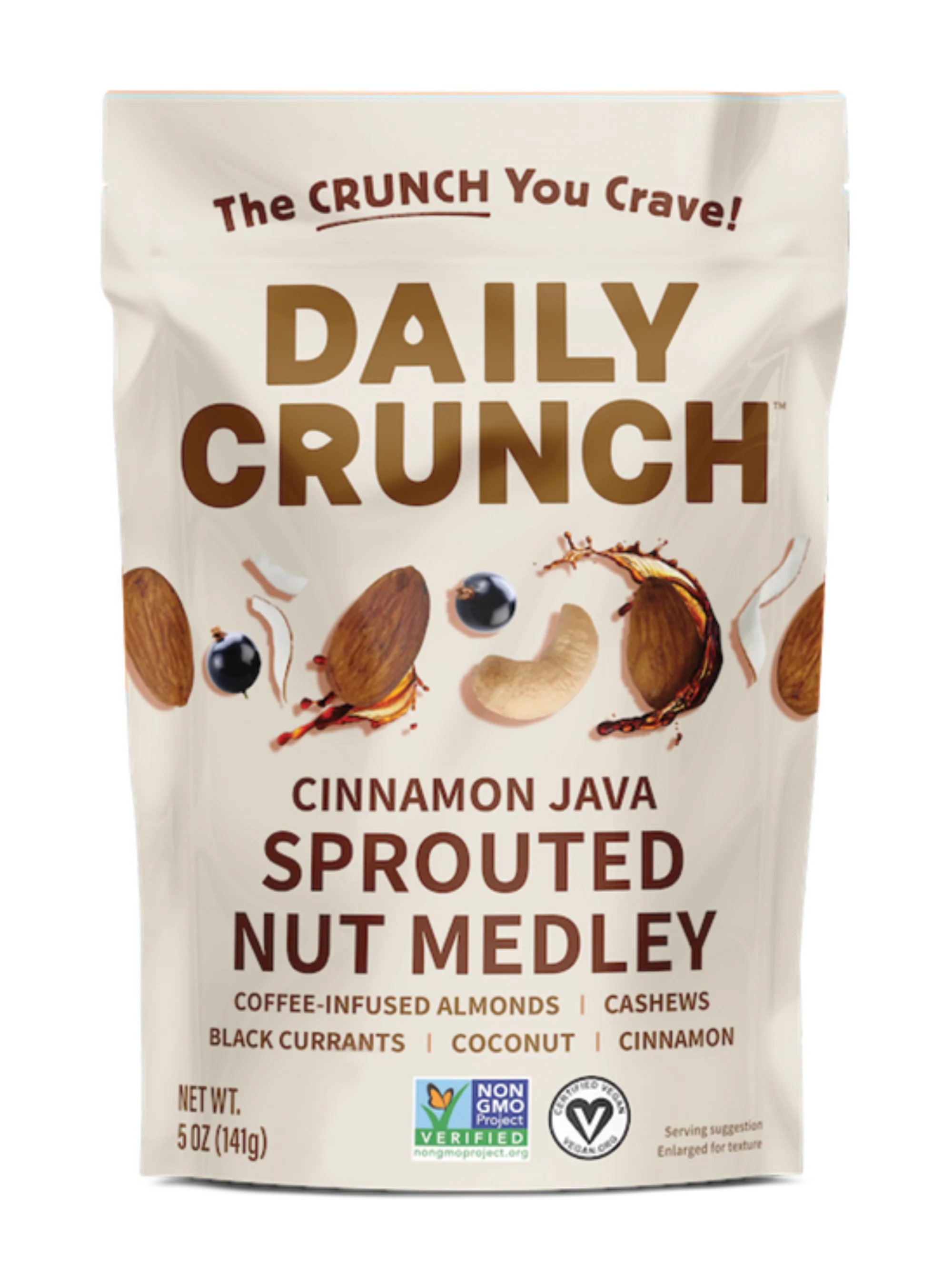 Daily Crunch Cinnamon Java Coffee Infused Sprouted Nut Medley, 5 oz ...