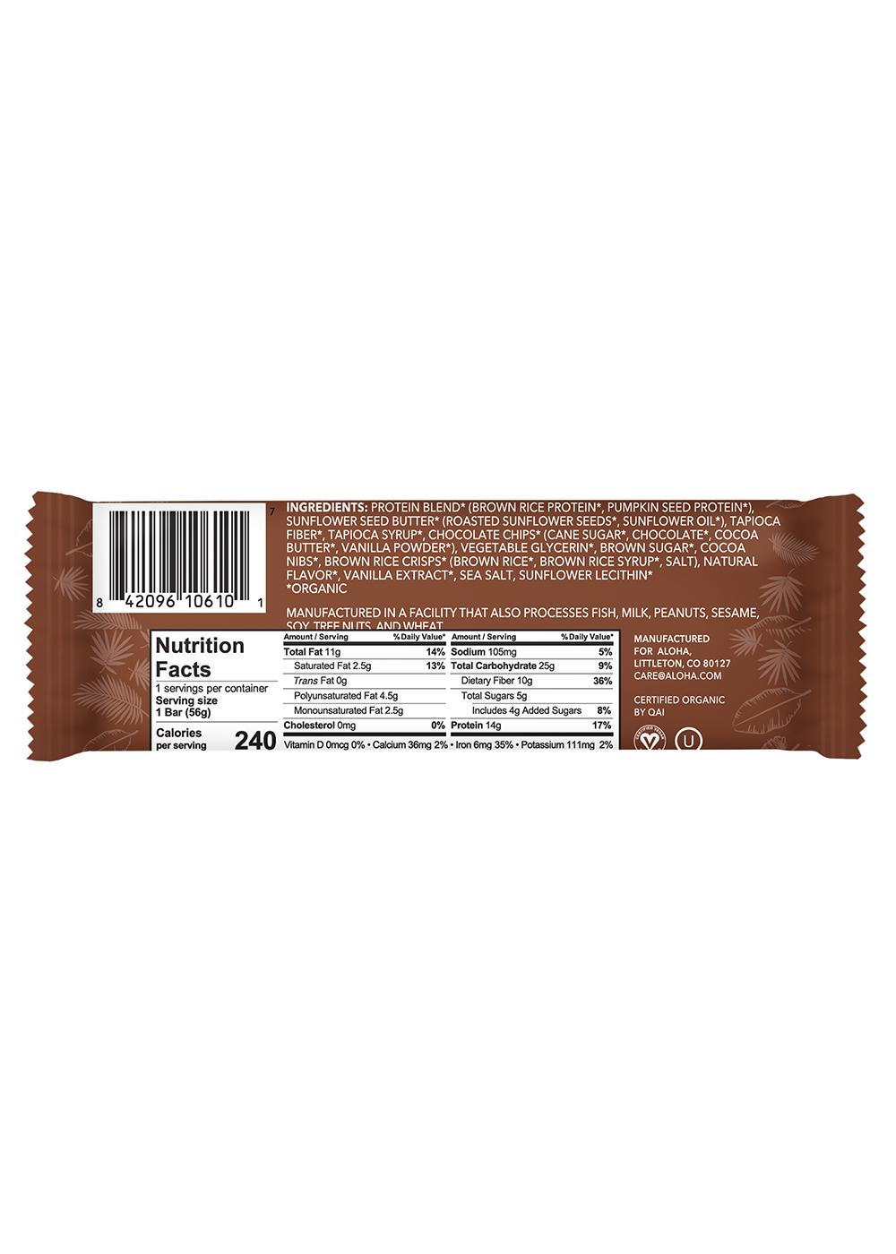 Aloha 14g Protein Bar - Chocolate Chip Cookie Dough; image 3 of 3