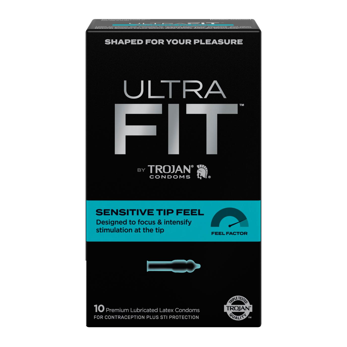 Trojan Ultra Fit Sensitive Tip Feel Latex Condoms; image 1 of 4