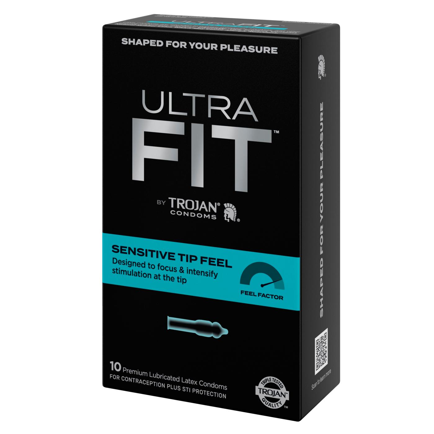 Trojan Ultra Fit Sensitive Tip Feel Latex Condoms; image 2 of 4