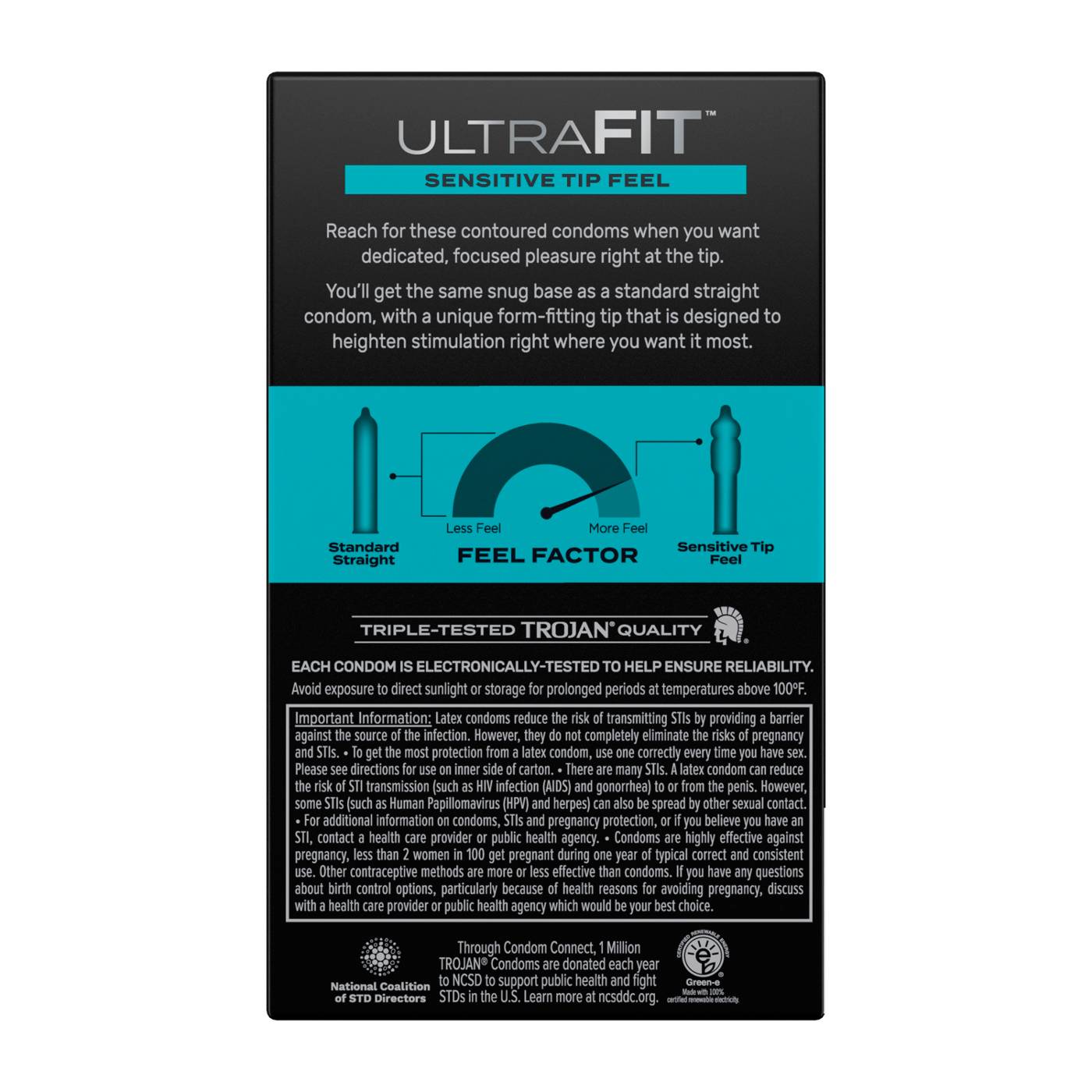 Trojan Ultra Fit Sensitive Tip Feel Latex Condoms; image 4 of 4
