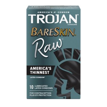 Trojan Bare Skin Raw Latex Condoms, 10.00 ea