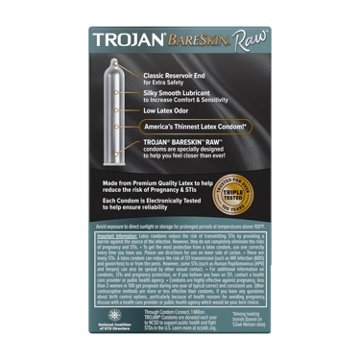 Trojan Bare Skin Raw Latex Condoms, 10.00 ea