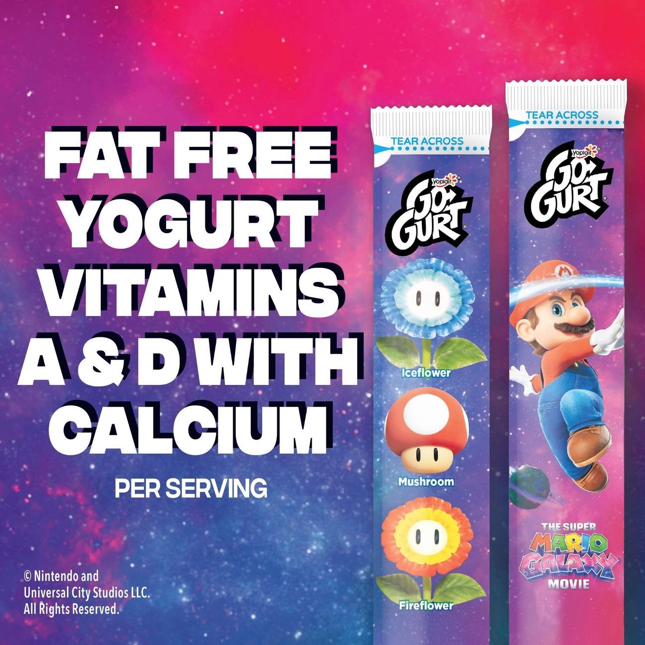 Yoplait GoGurt Low-Fat Strawberry Ice Castle & Vanilla Flurries