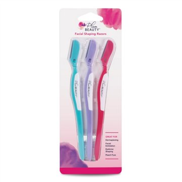 Plum Beauty Facial Shaping Razors, 3 ct