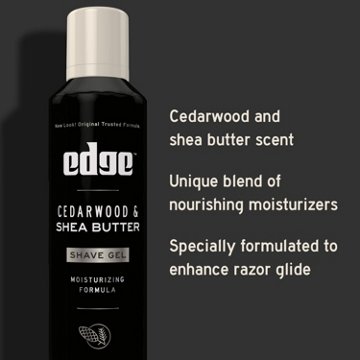 Edge Cedarwood & Shea Butter Shave Gel Moisturizing Formula That Protects Skin, 7 oz
