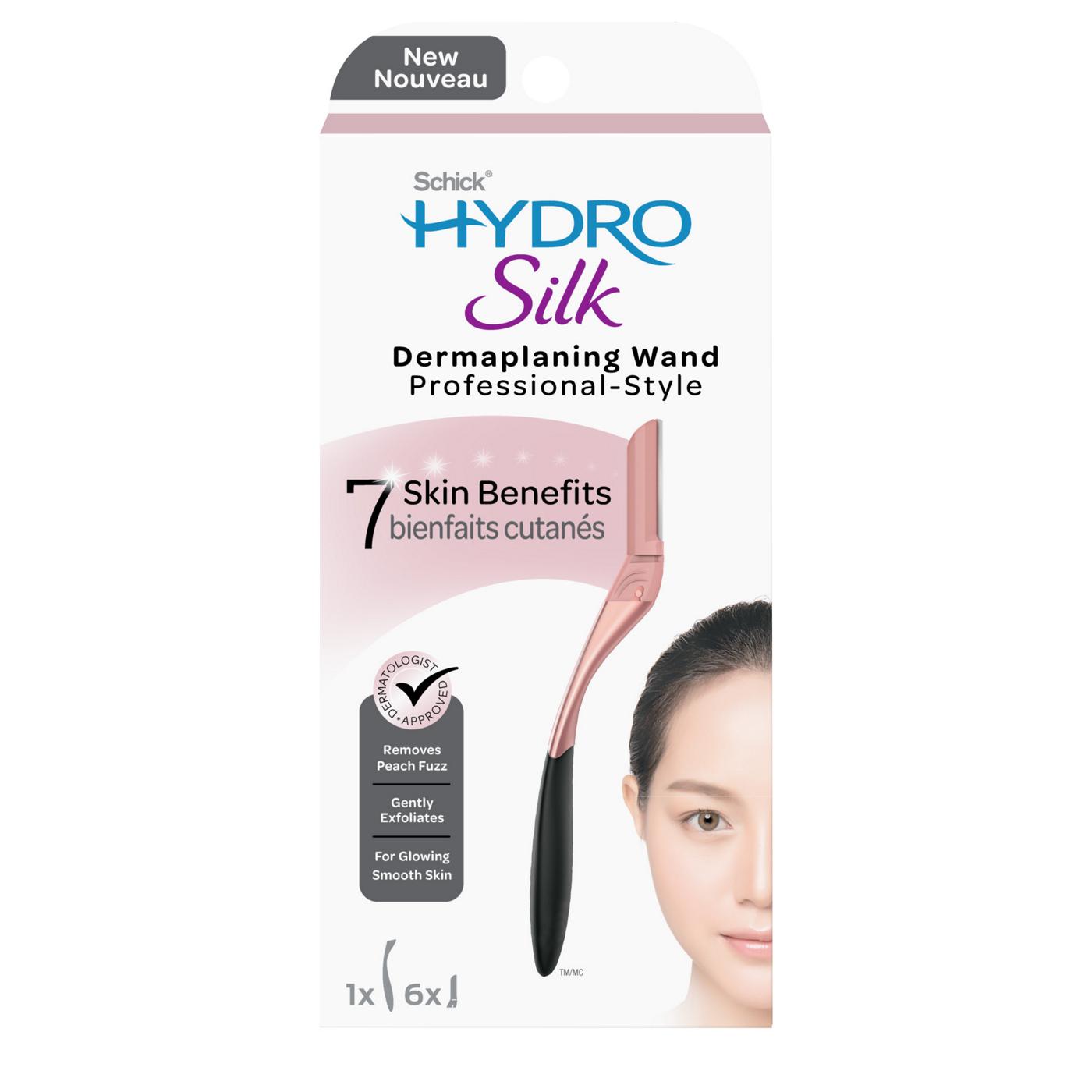 Schick Hydro Silk Dermaplaning Wand, Dermaplaning Tool with 6