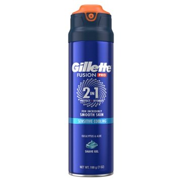 Gillette FusionPro Sensitive Cooling Shaving Gel for Men, with Eucalyptus & Aloe Vera, 7 oz