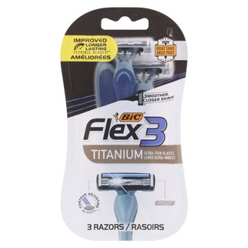BIC Flex 3 Titanium Disposable Razors, 3 ct