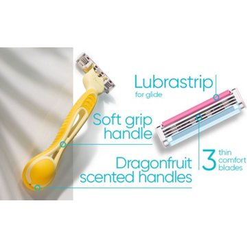 Gillette Venus Simply 3 Dragonfruit Disposable Razors, 4 ct