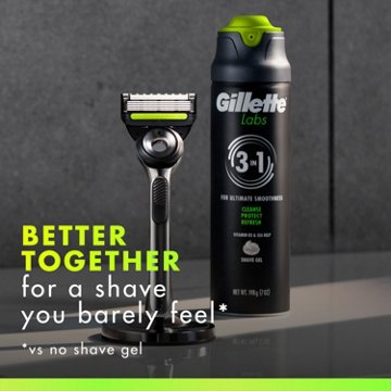 Gillette Labs Shaving Gel for Men, Ultimate Smoothness, with Vitamin B3 & Sea Kelp, Sensitive Skin, 7 oz