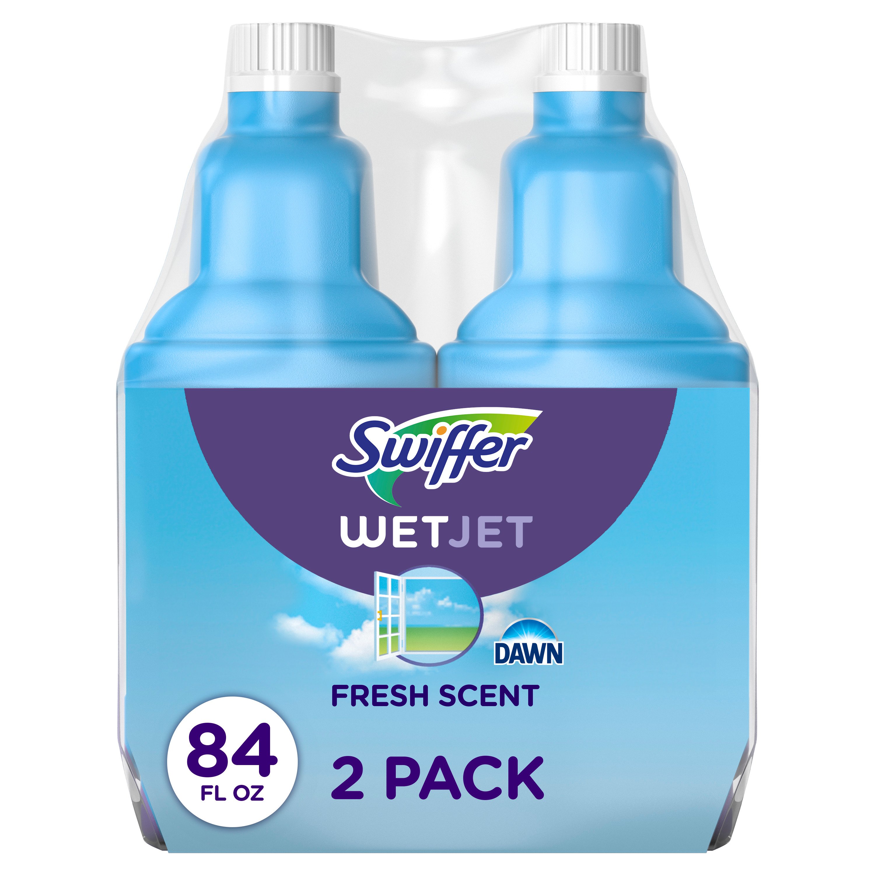 Swiffer Wet Jet Mop Refill Solution Floor Cleaner - Fresh Scent, 84.4 oz