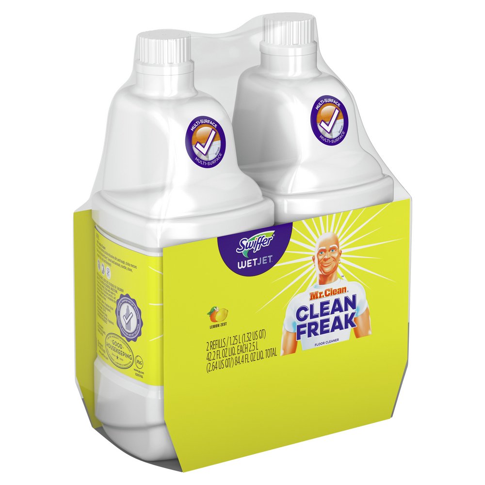 Swiffer WetJet Mr. Clean Lemon Zest Floor Cleaner Solution Refill Shop All Purpose Cleaners at