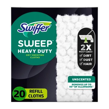 Swiffer Sweeper Heavy Duty Dry Multi-Surface Cloth Refills, Unscented, 20 ct