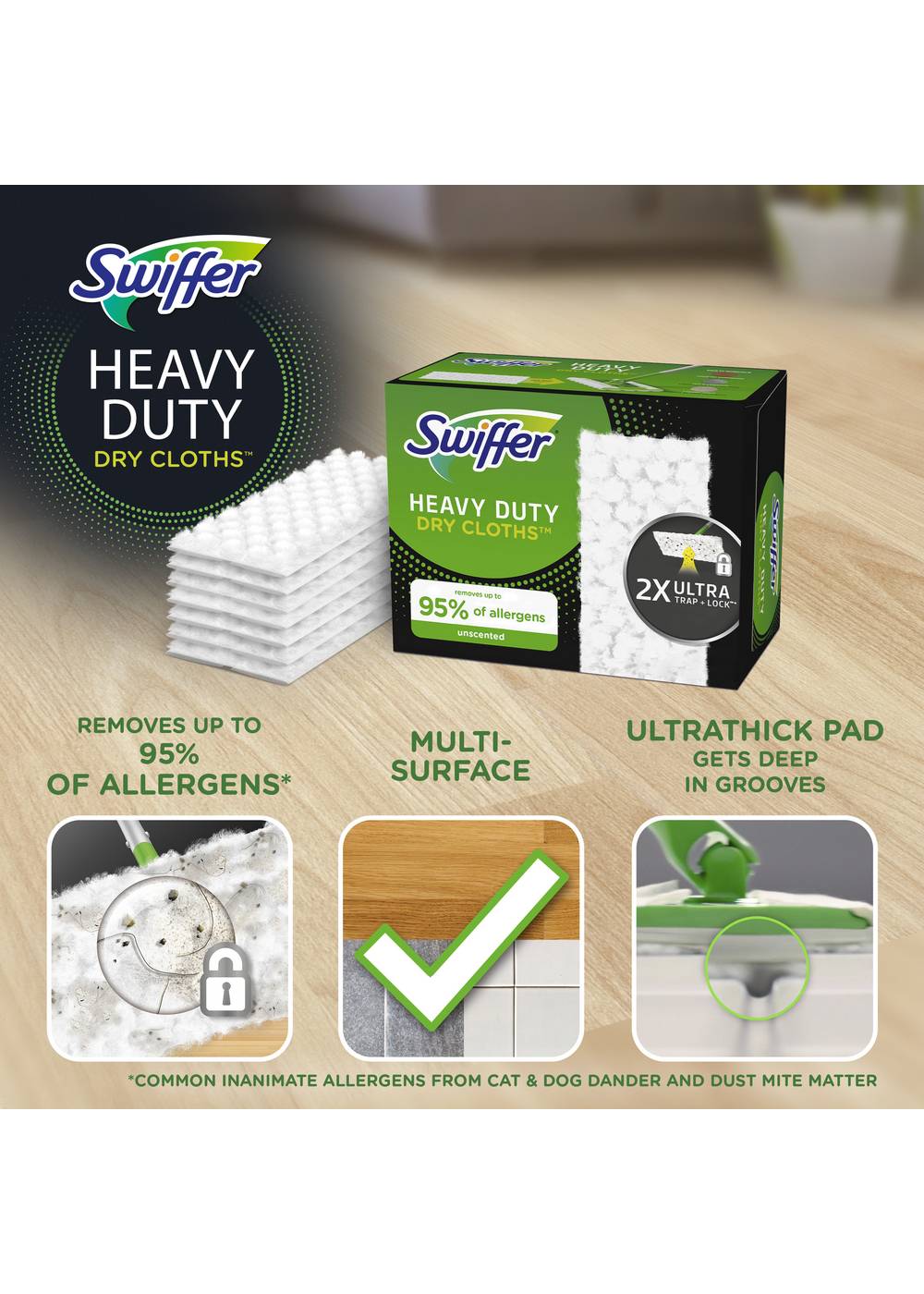 Swiffer® Sweeper™ Heavy Duty Multi-Surface Wet Cloth Refills for