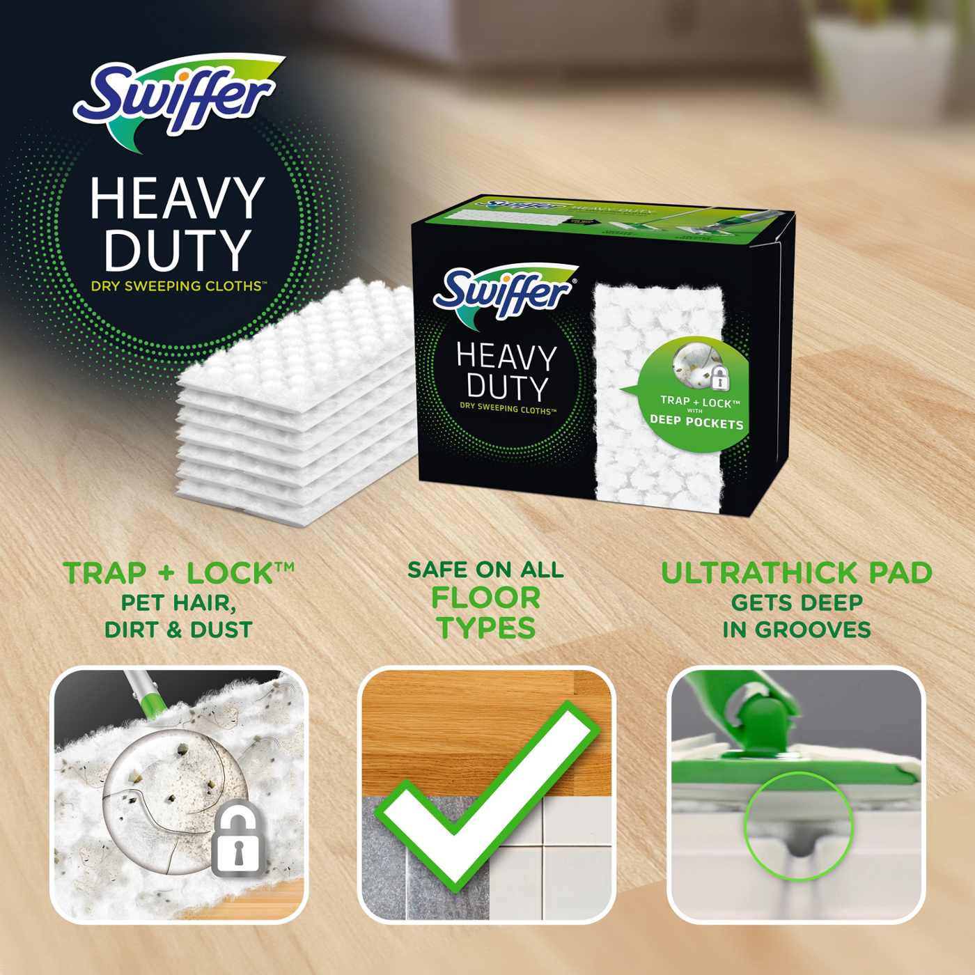 Swiffer Sweeper Heavy Duty Dry Multi-Surface Cloth Refills, Unscented; image 3 of 4