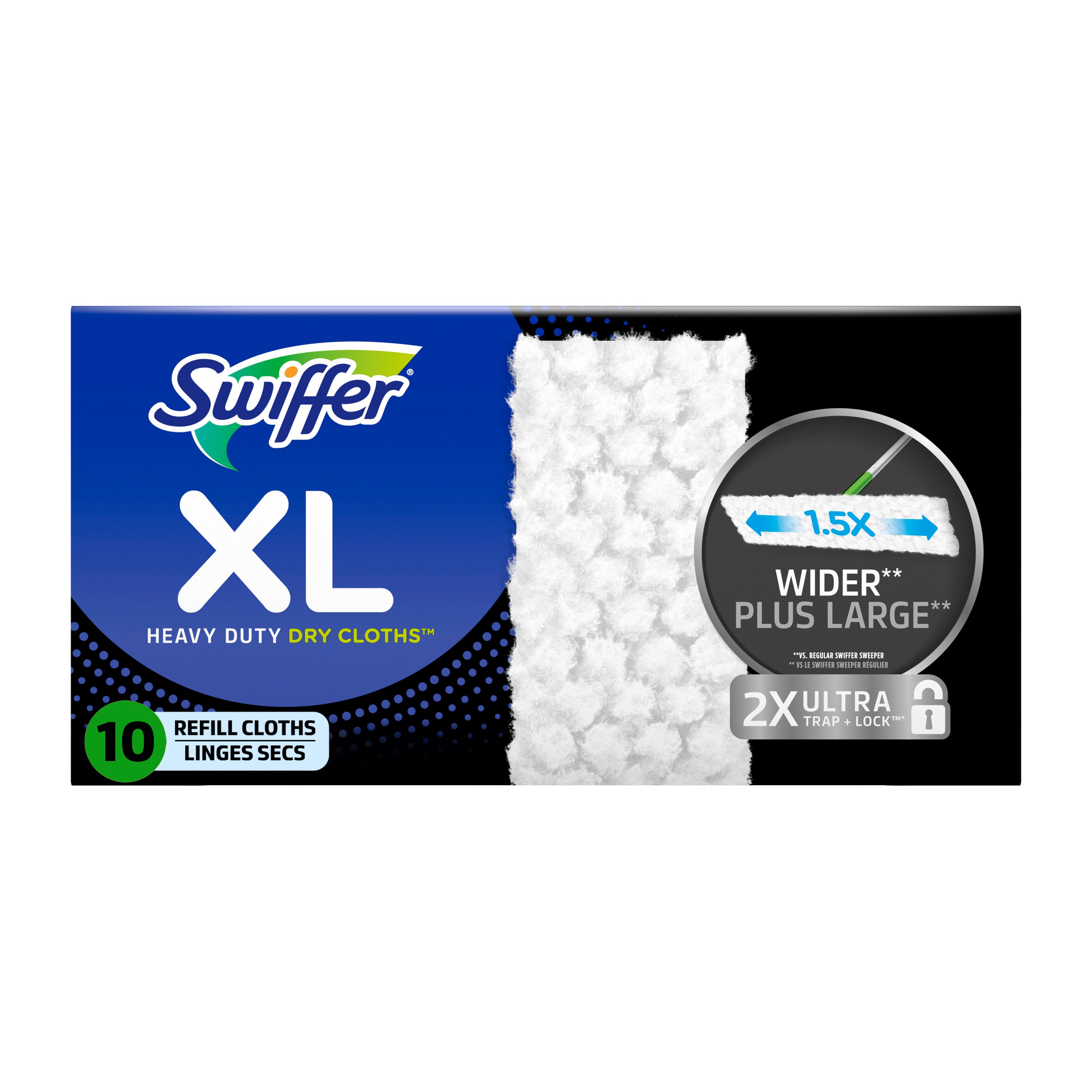 Swiffer Sweeper XL Heavy Duty Dry Floor Sweeping Cloths, Multi-Surface Pads, Broom Alternative, 10 ct