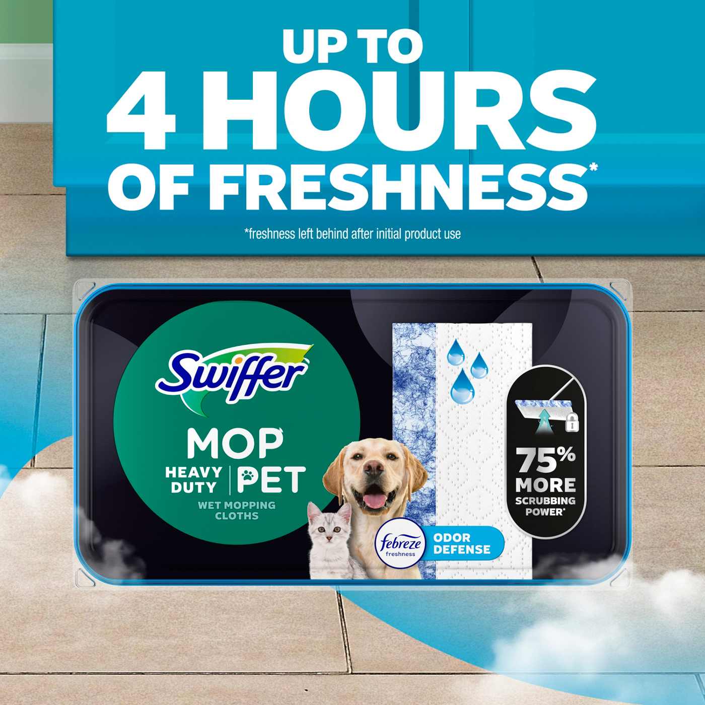Swiffer Heavy Duty Mop Wet Multi-Surface Cloth Refills - Pet with Febreze Odor Defense; image 2 of 5