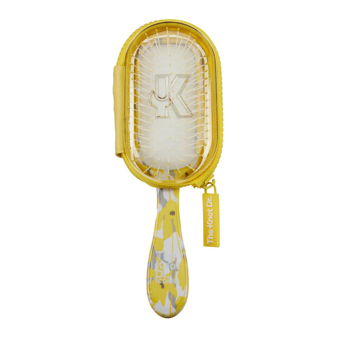 Conair The Knot Dr. Pro Mini Wet & Dry Yellow & Gray Floral Detangler