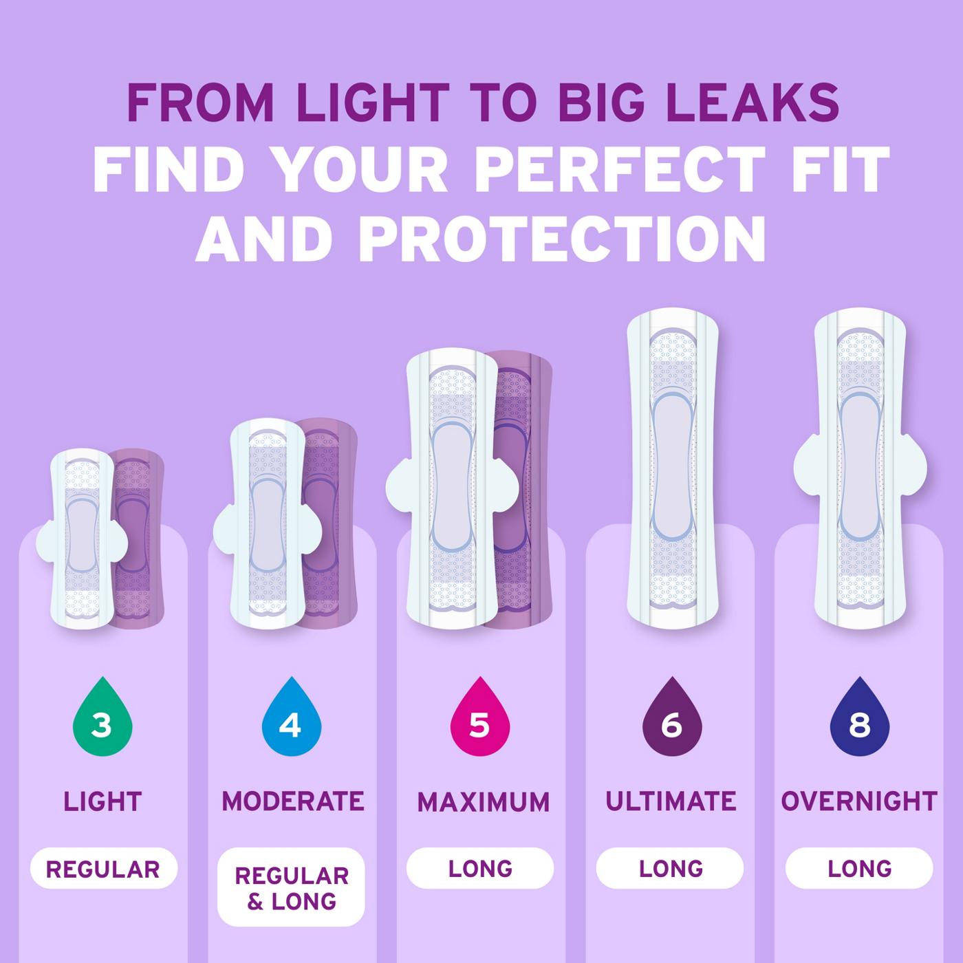 Poise Ultra Thin Incontinence Pads, Moderate Absorbency, Regular Length; image 6 of 7