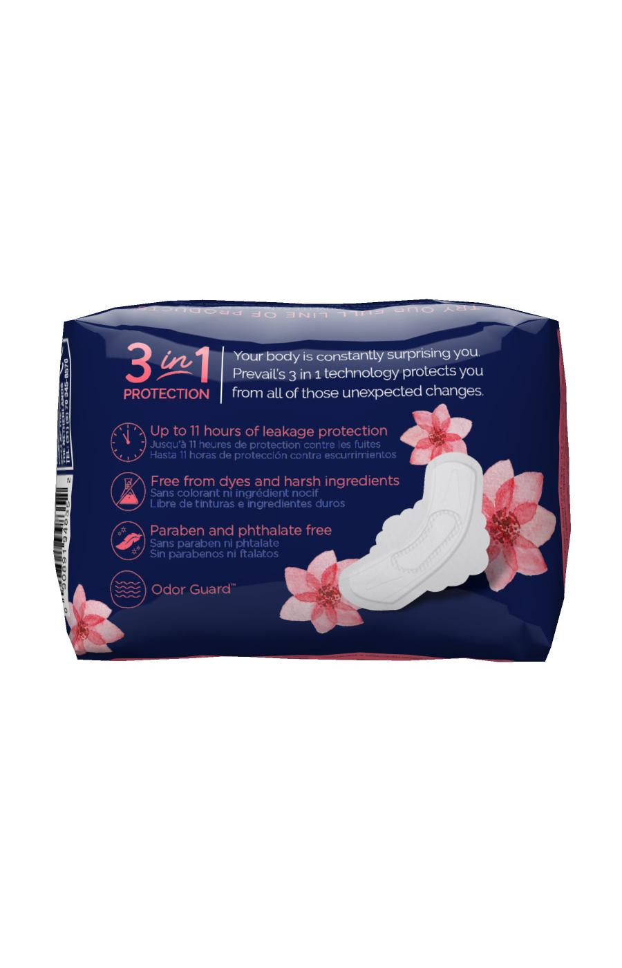 Incognito by Prevail Absorbent 3-in-1 Protective Postpartum Pad with Wings  for Menstrual and Bladder Leaks, 9 Hours of Protection with Odor Guard