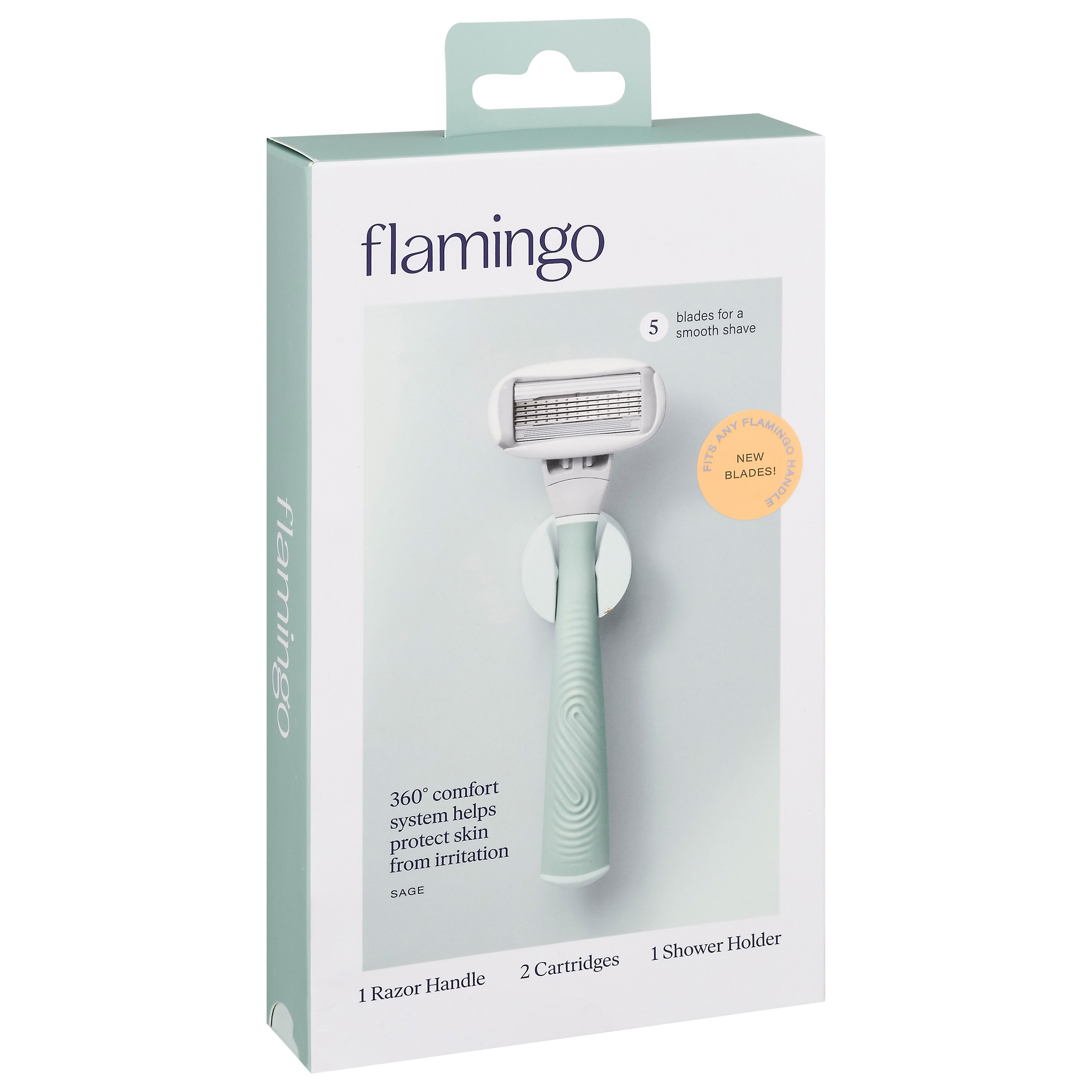 Flamingo Five Blade Razor System Green Shop Razors & Blades at HEB