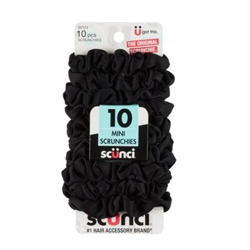 Scunci Black Mini Scrunchies, 10 ct