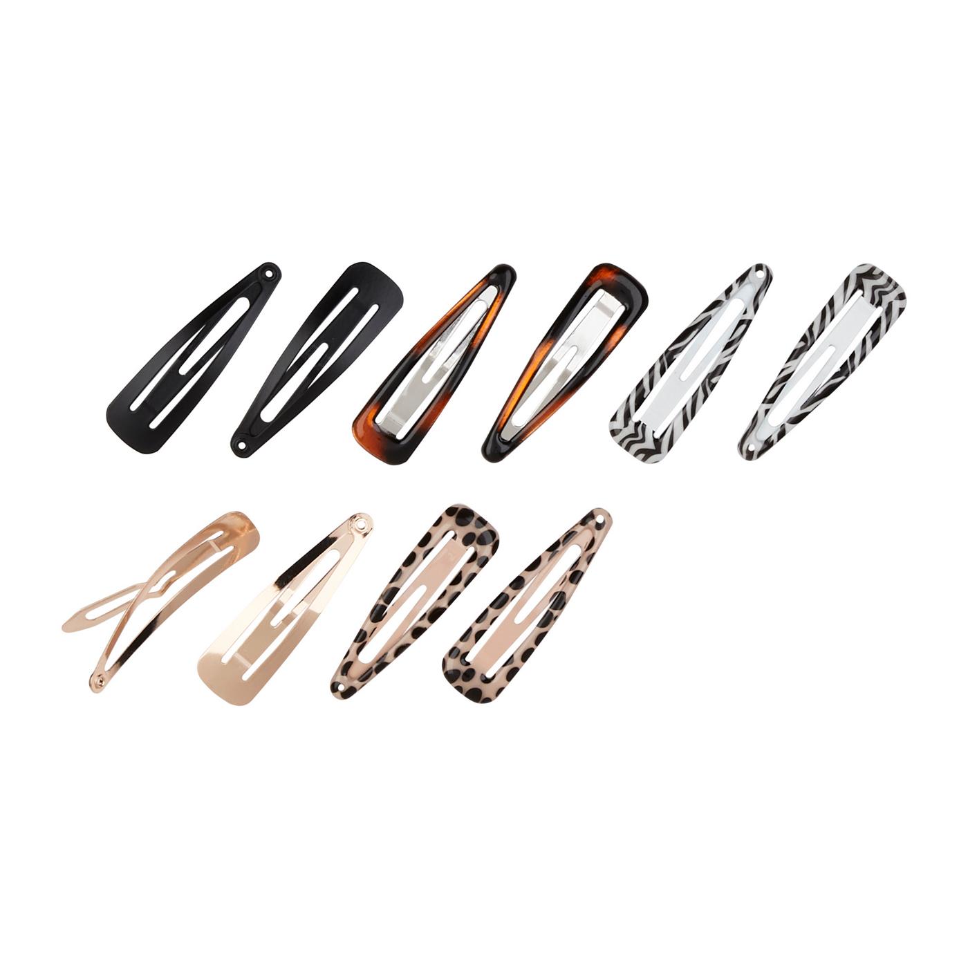 Tortoiseshell Snap Hair Clips - 12 Pack