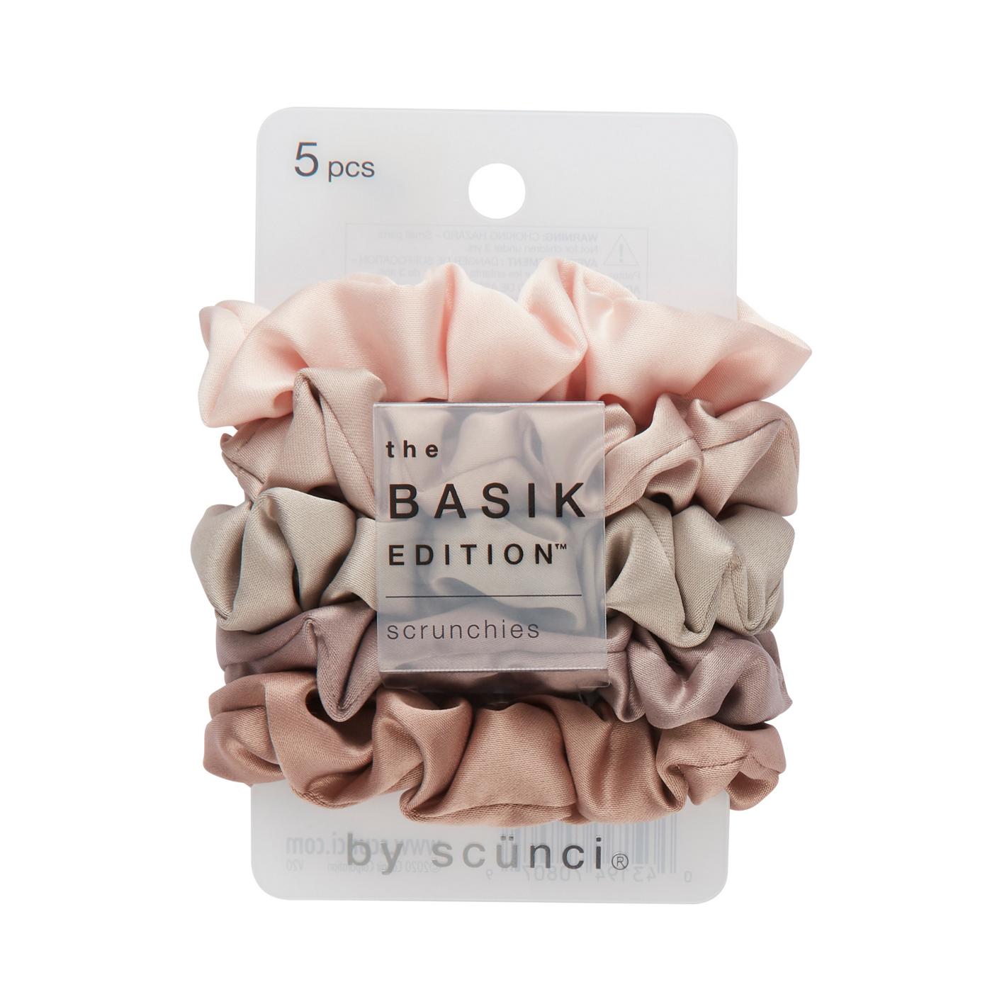 Scunci The Basik Edition Neutral Satin Scrunchies; image 1 of 2