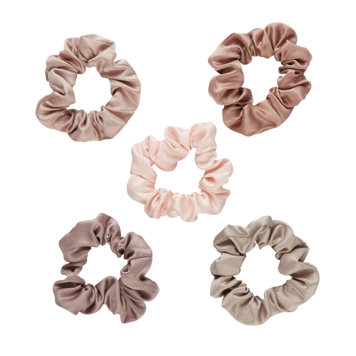 Scunci The Basik Edition Neutral Satin Scrunchies; image 2 of 2