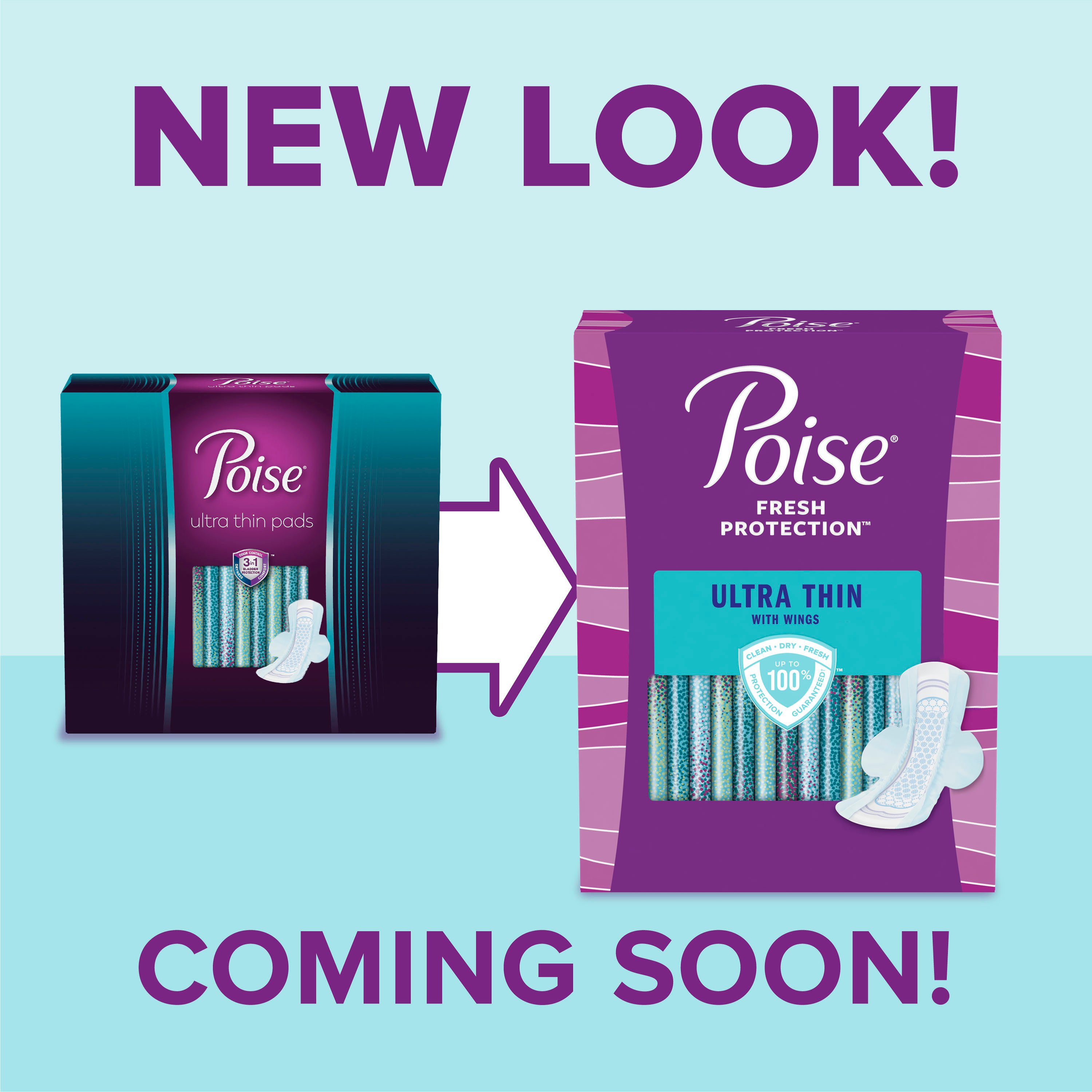Poise Ultra Thin Pad w/Wings, Moderate 