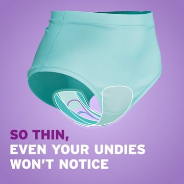 Poise Ultra Thin Incontinence Pads, Light Absorbency, Regular Length, 66 ct