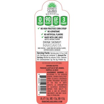 Rancho La Gloria Reserva Strawberry Skinny Margarita Wine Cocktail, 750 mL