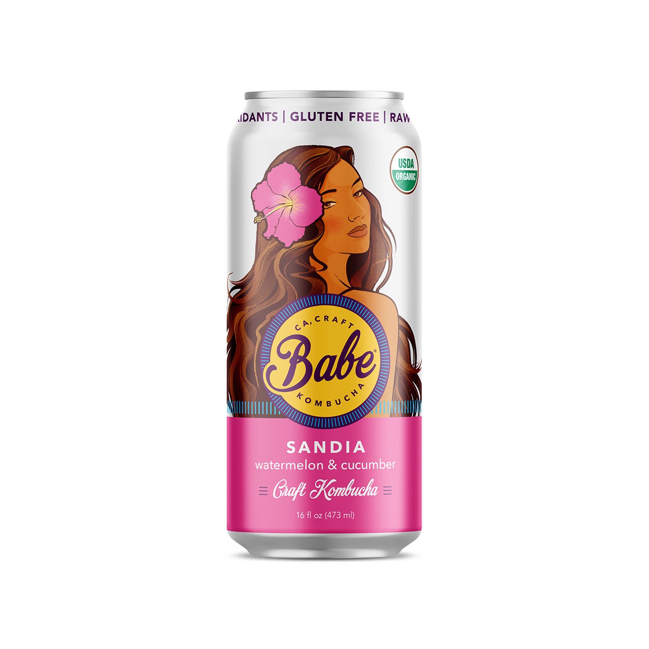 Babe Beverages Sandia&ZeroWidthSpace; Kombucha Watermelon and
