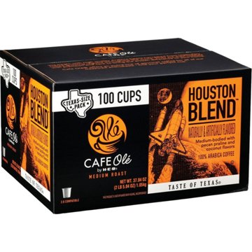 CAFE Olé by H-E-B Houston Blend Medium Roast Coffee Single Serve Cups - Texas Size Pack