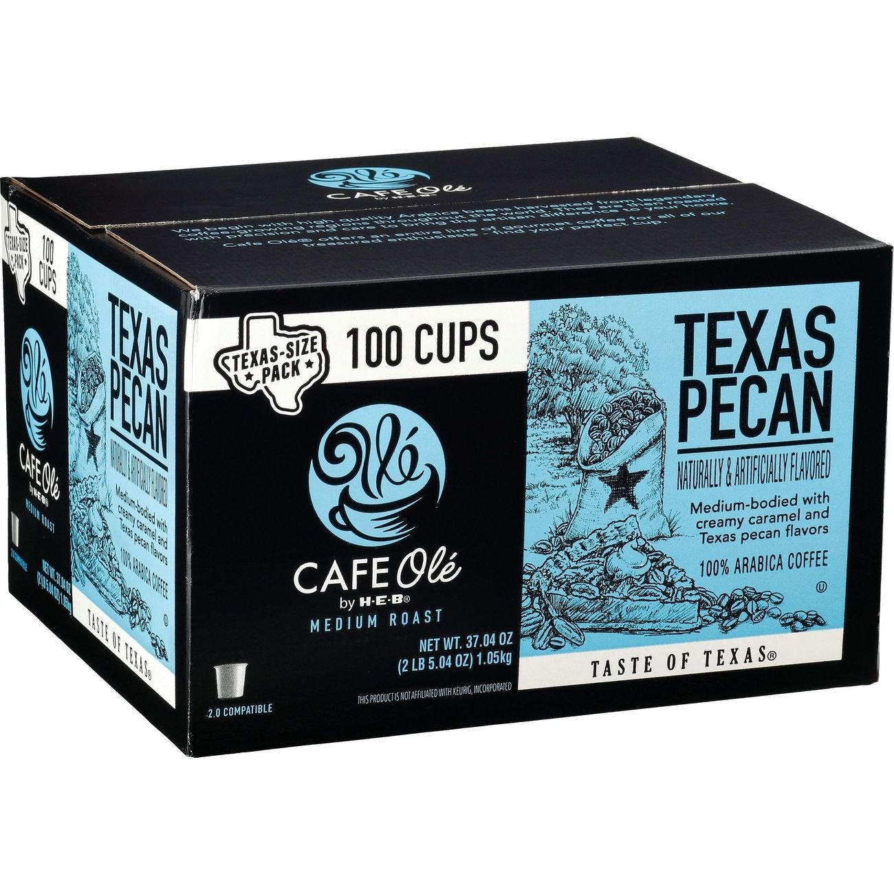 CAFE Olé by H-E-B Medium Roast Texas Pecan Coffee Single Serve Cups -  Texas-Size Pack - Shop Coffee at H-E-B