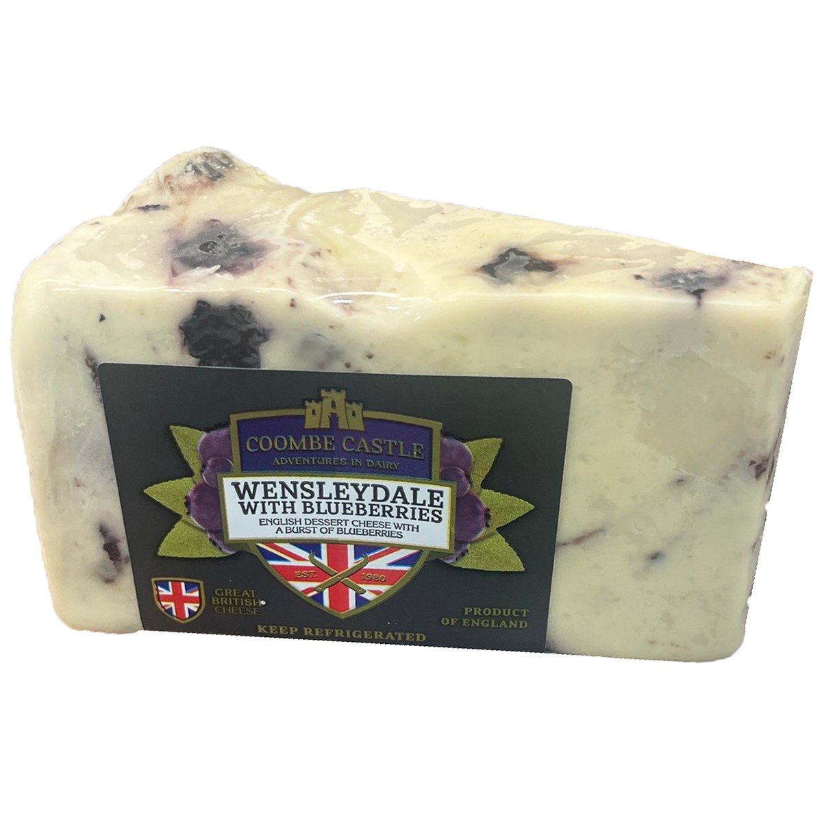 Coombe Castle Wensleydale with Blueberries Dessert Cheese, Avg. 2.6 lbs