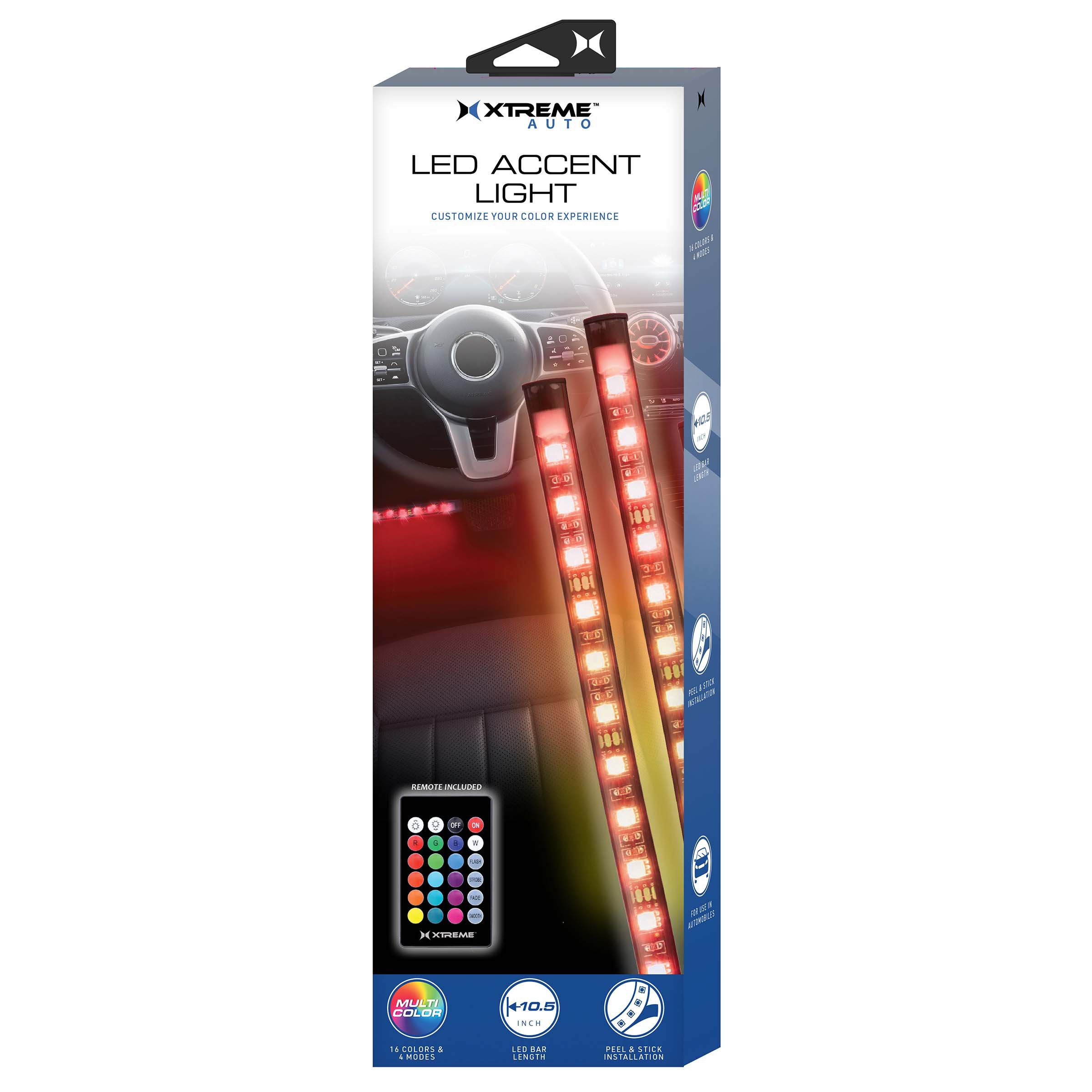 Xtreme Auto LED MultiColor Accent Light Strips with Remote Shop Car