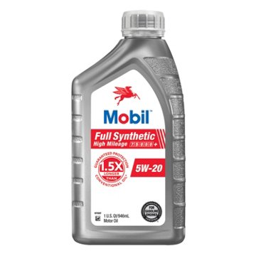 Mobil 5W-20 Full Synthetic High Mileage Motor Oil, 1 qt