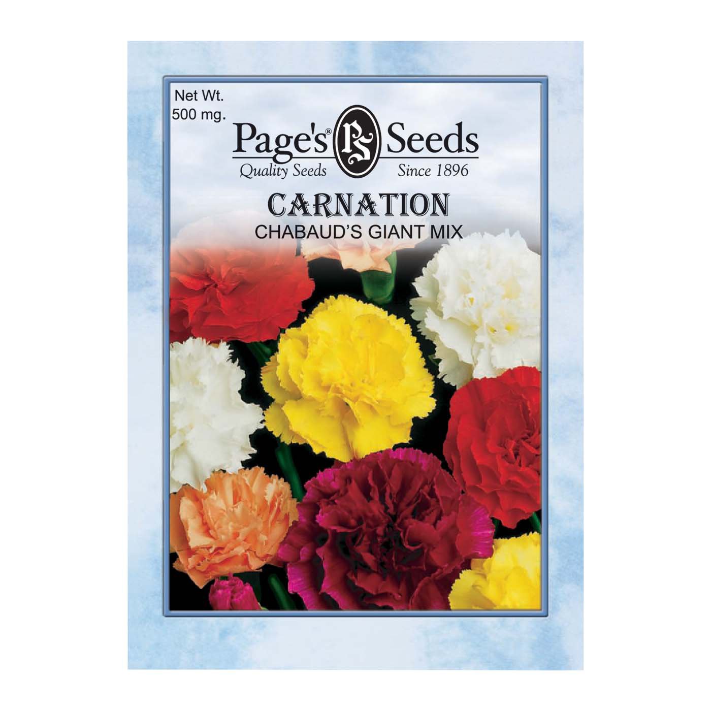 Page's Seeds Chabaud's Giant Mix Carnation Flower Seed Packet Shop
