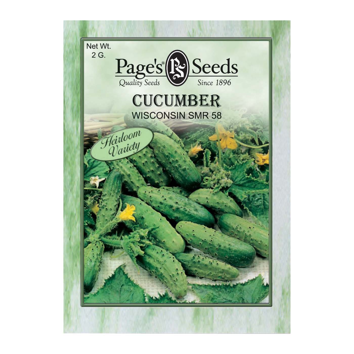 Page's Seeds Wisonsin SMR58 Cucumber Seed Packet Shop Patio & Outdoor