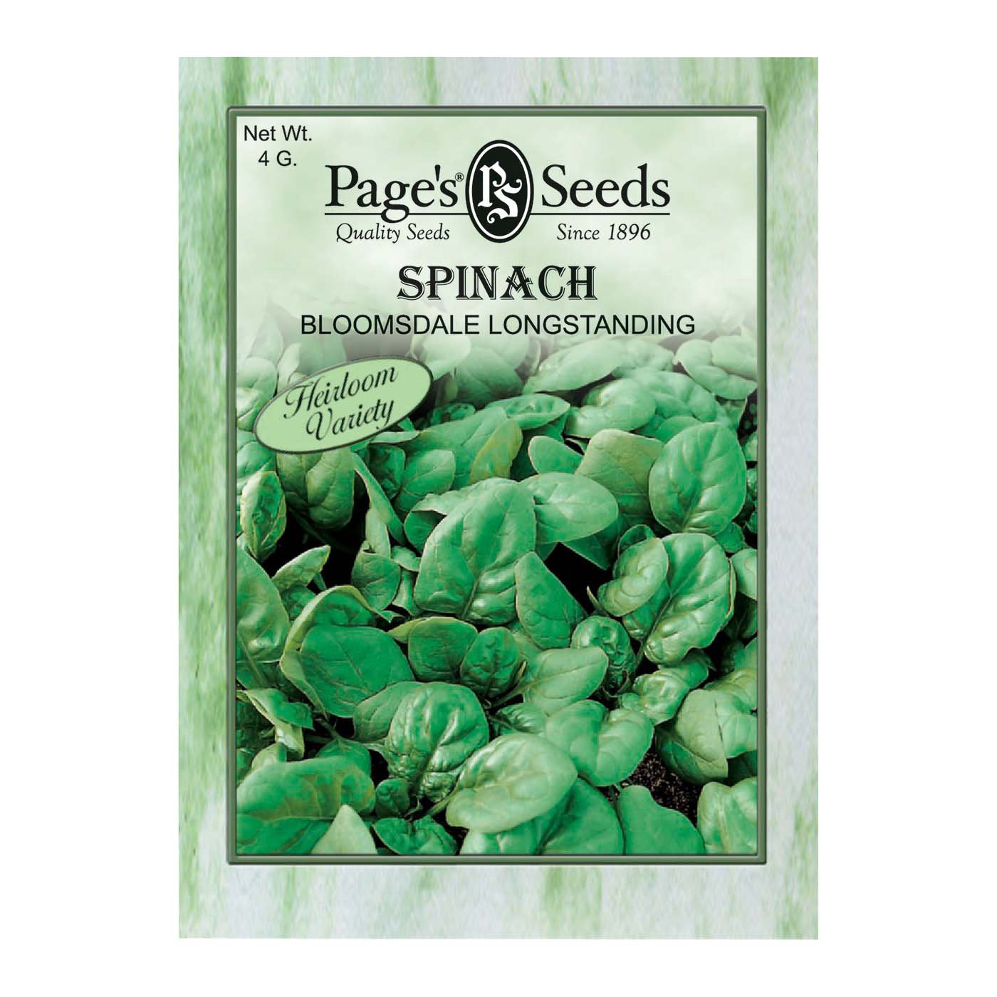 Page's Seeds Bloomsdale Longstanding Spinach Seed Packet Shop Seeds