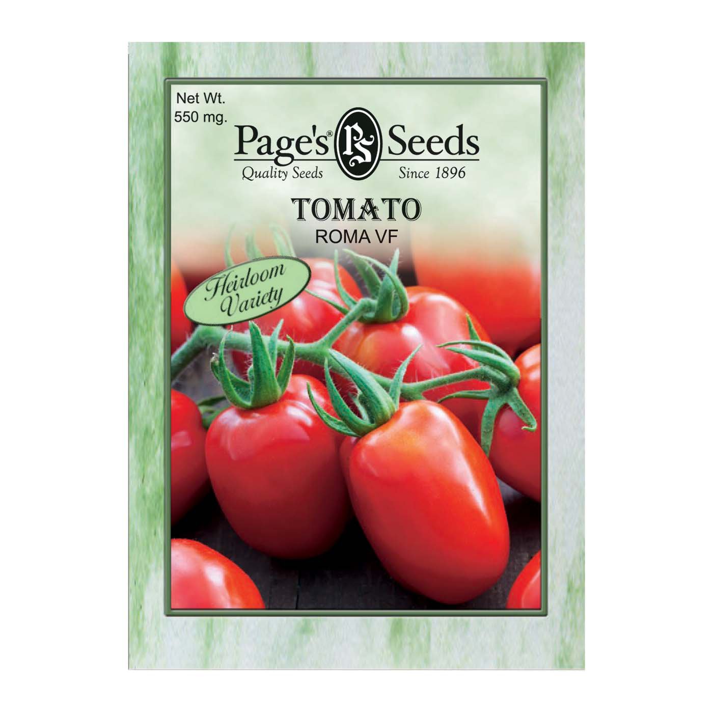 Page's Seeds Roma VF Tomato Seed Packet