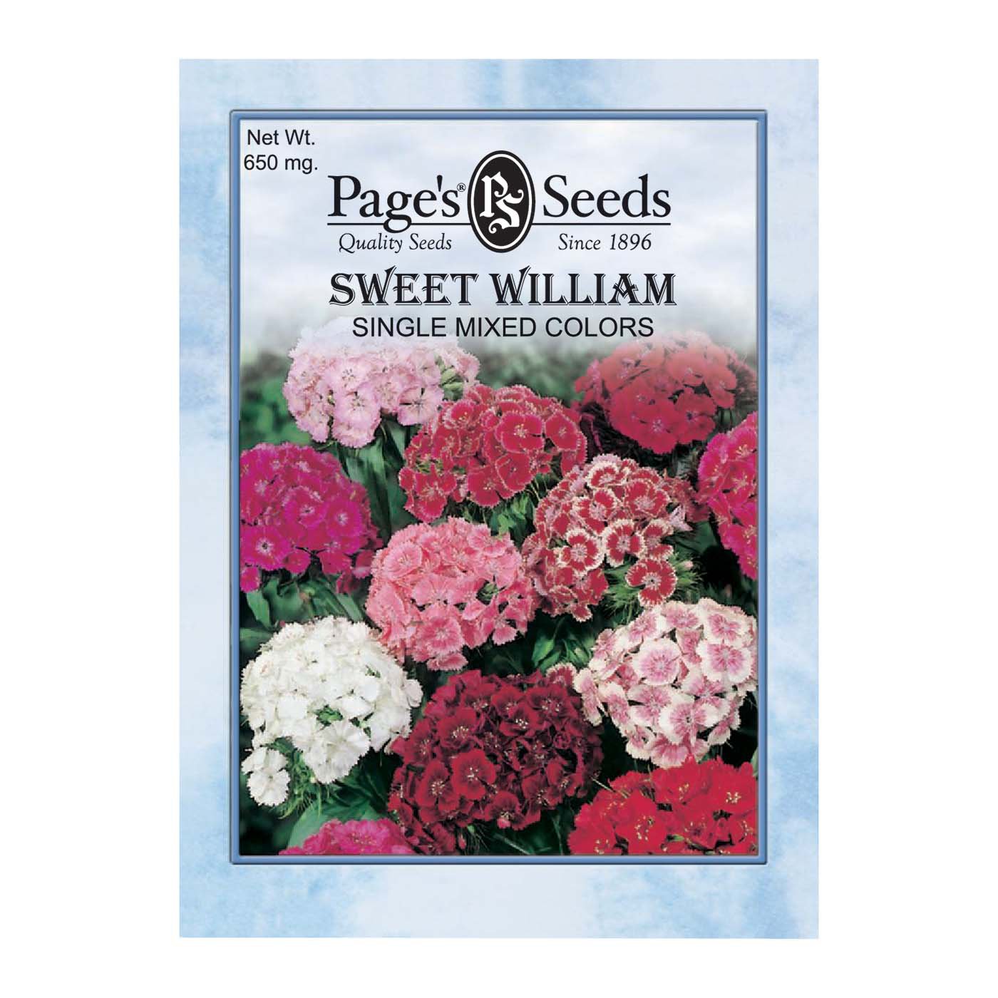 Page's Seeds Single Mixed Colors Sweet William Flower Seed Packet