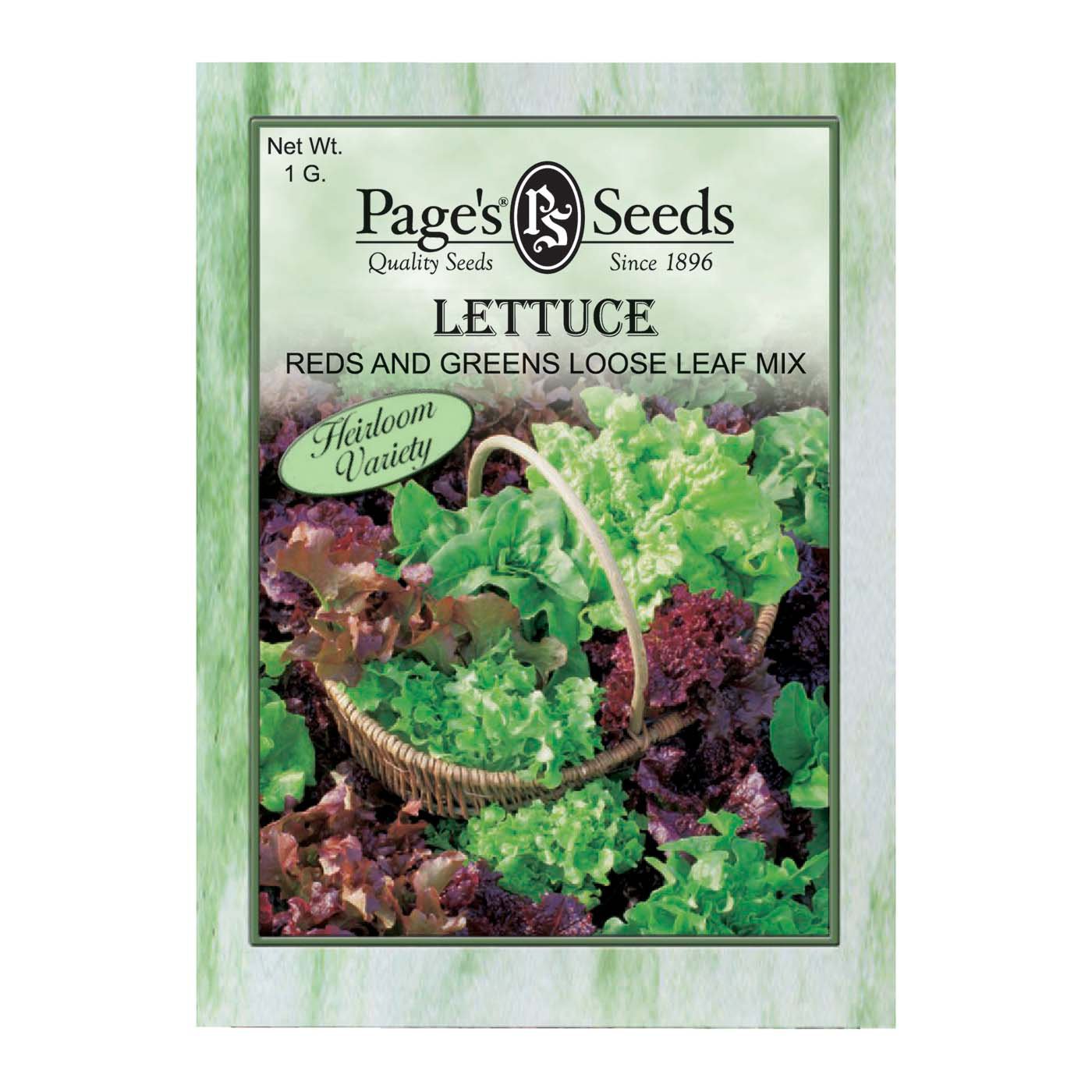Page's Seeds Reds and Greens Loose Leaf Mix Lettuce Seed Packet Shop