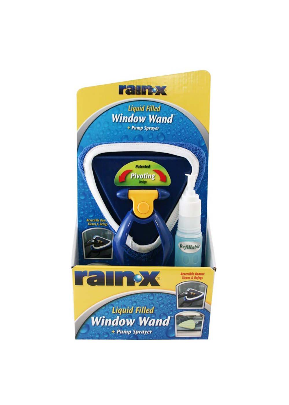 Rain-X Liquid Filled Glass Cleaning Window Wand with Bonnet, Refillable,  Black & Yellow, 1pk, 9275X 
