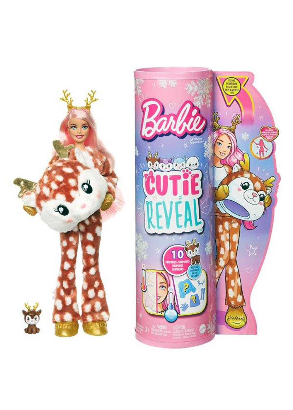 Barbie Cutie Reveal Snowflake Sparkle Series Reindeer Costume Doll; image 1 of 2