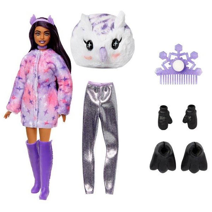 Barbie Cutie Reveal Snowflake Sparkle Series Snow Owl Costume Doll ...