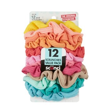 Scunci Textured Scrunchies, 12 ct
