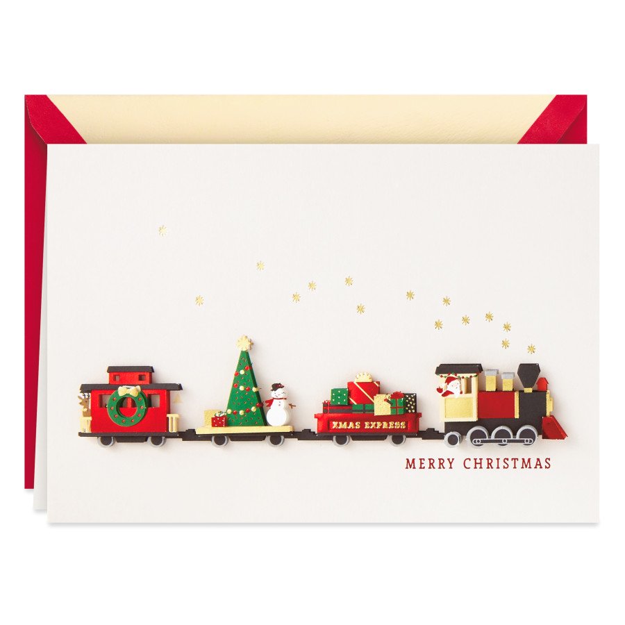 Hallmark Signature Merry Christmas Train Card S26, S14 Shop Invites